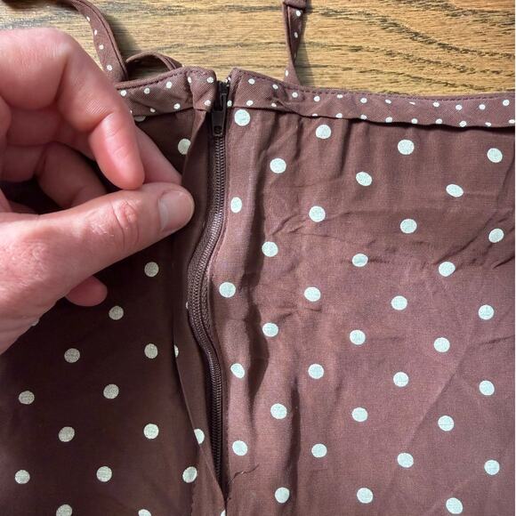 VTG VB Exclusive Brown Polka Dot Two-Piece Set Size Large - Picture 2 of 11